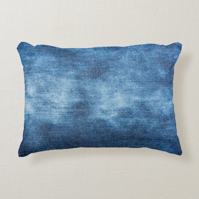 Coussins Décoratifs Texture des jeans en denim bleu (Devant)