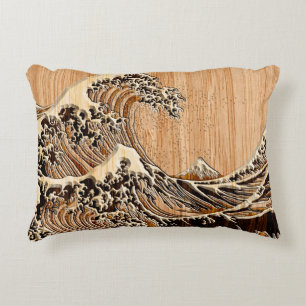 Coussins Décoratifs The Great Hokusai Wave Bamboo