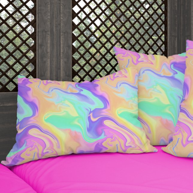 Coussins Décoratifs Tie Dye Tourbillon Pastel Groovy (Créateur téléchargé)
