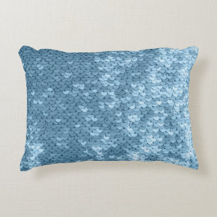 Coussins Décoratifs Tissu de séquence : Séquin bleu ciel.