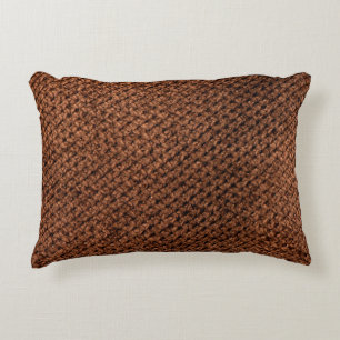 Coussins Décoratifs Tissu en tissu marron foncé, ondulé ridé