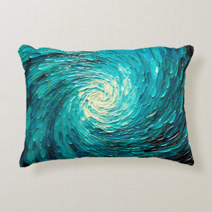 Coussins Décoratifs Tourbillon océan turquoise abstrait
