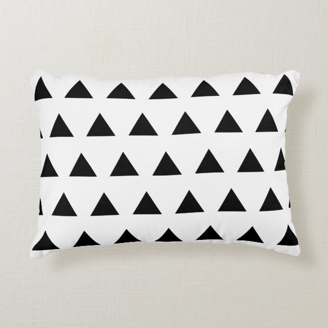 Coussins Décoratifs Triangles blanc et noir (Devant)