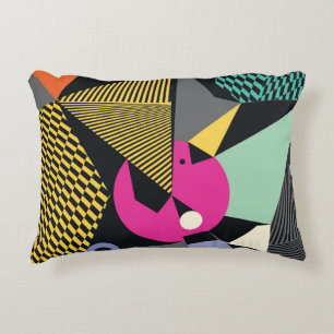 Coussins Décoratifs Triangles Modernes : Memphis Style Motif.