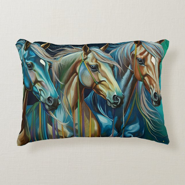 Coussins Décoratifs Trio des chevaux (Devant)