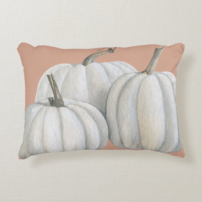 Coussins Décoratifs Trois Citrouilles blancs (Devant)