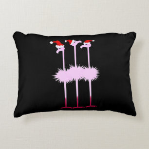 Coussins Décoratifs Trois Flamants roses de Noël
