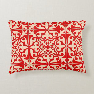 Coussins Décoratifs Tuiles marocaines - corail orange et pêche