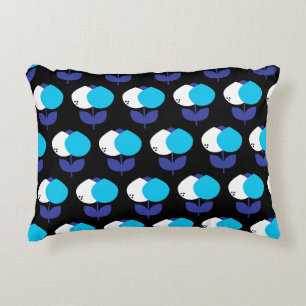 Coussins Décoratifs Tulipes géométriques bleu et noir