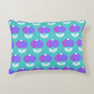 Coussins Décoratifs Tulipes géométriques violet et Aqua