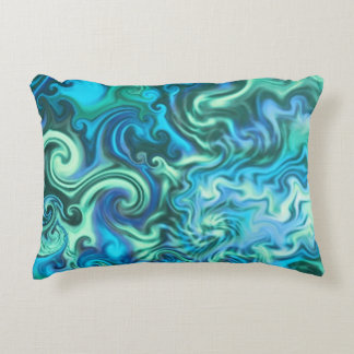 Coussins Décoratifs Turquoise et aqua Coussin-tourbillonnants bleus