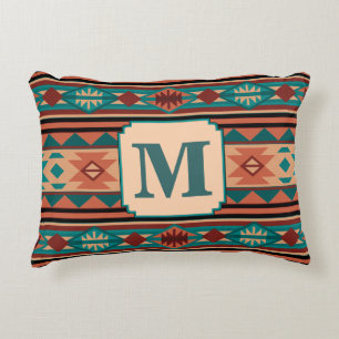 Coussins Décoratifs Turquoise Terracotta Monogram