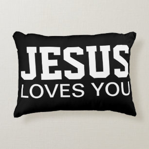 Coussins Décoratifs Typographie Motivationnelle Jésus Vous Aime