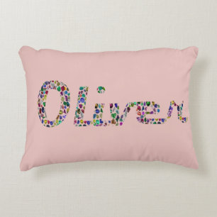 Coussins Décoratifs Typographie Oliver avec design Motif coloré