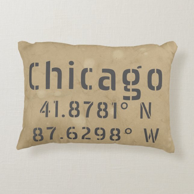Coussins Décoratifs Uban Latitude de Chicago (Dos)