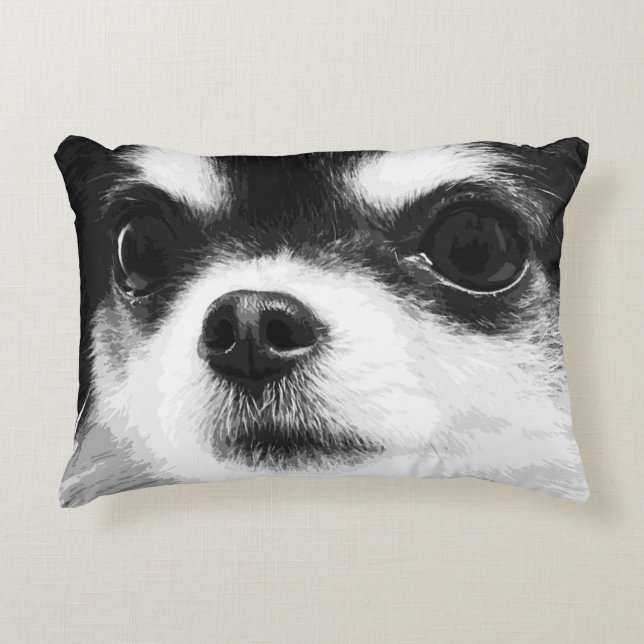 Coussins Décoratifs Un chiwawa noir et blanc (Devant)