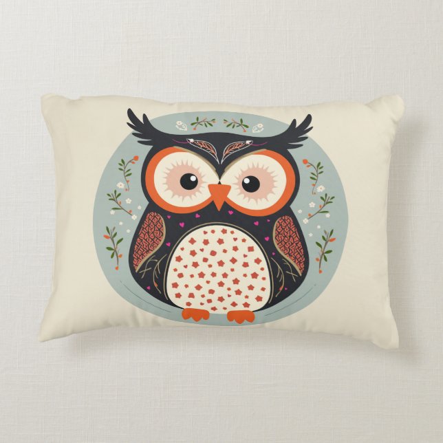 Coussins Décoratifs un hibou de Noël (Dos)