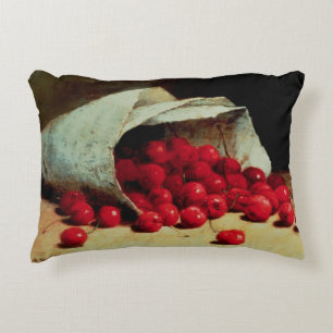 Coussins Décoratifs Un sac renversé des cerises