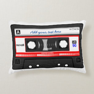 Coussins Décoratifs Une cassette de musique vintage rétro-texte sur m