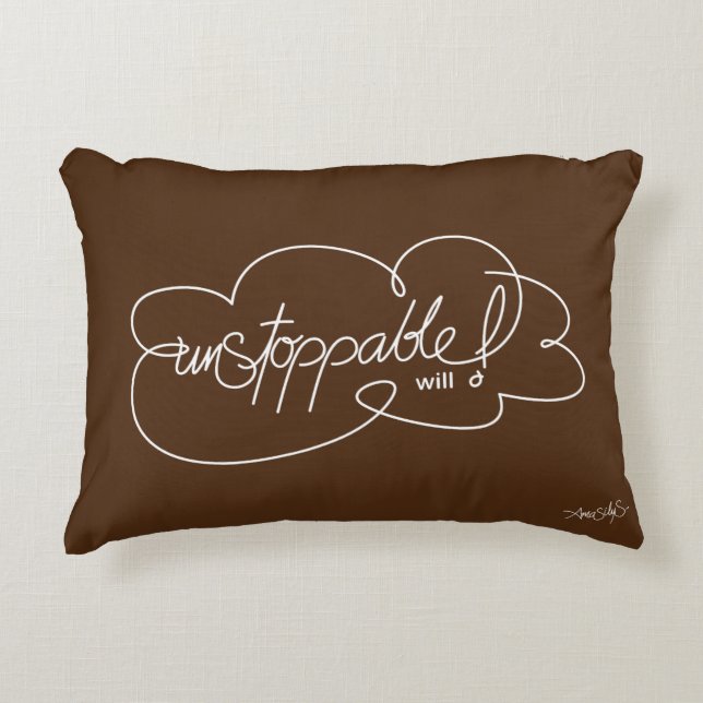 Coussins Décoratifs UnSTOPPABLE will - Bold CloudS - White Script (Devant)