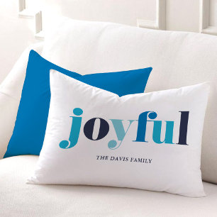 Coussins Décoratifs Vacances "Joyeuses" Bleues d'hiver
