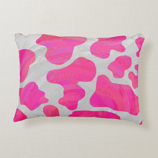Coussins Décoratifs Vache rose et blanc chaud (Dos)