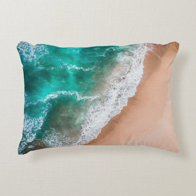 Coussins Décoratifs Vagues sur la plage de sable (Devant)