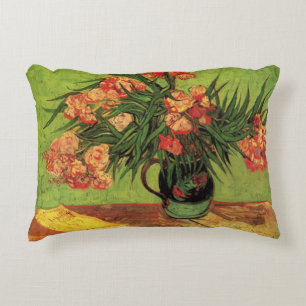 Coussins Décoratifs Vase avec des lauriers roses et des livres de Vinc