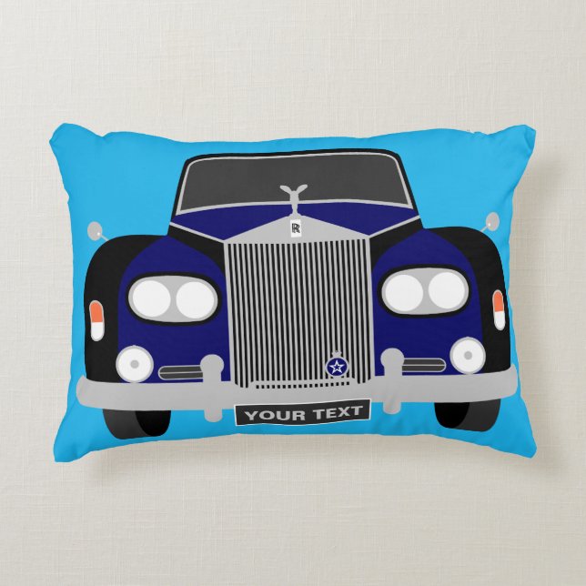 Coussins Décoratifs Véhicule classique bleu britannique Limousine pers (Devant)
