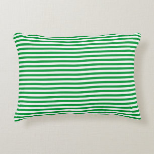 Coussins Décoratifs Vert et blanc Vintage Bandes minces