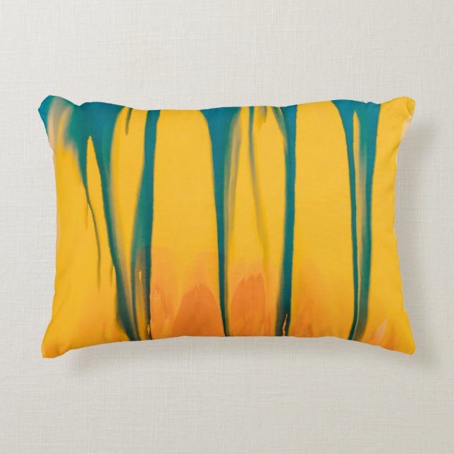 COUSSINS DÉCORATIFS VÊTEMENT JAUNE ET BLEU (Devant)