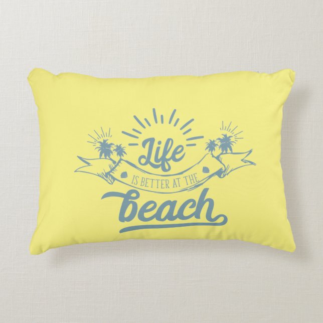 Coussins Décoratifs Vie meilleure à la plage (Devant)