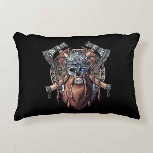 Coussins Décoratifs Viking Warrior Skull (Devant)
