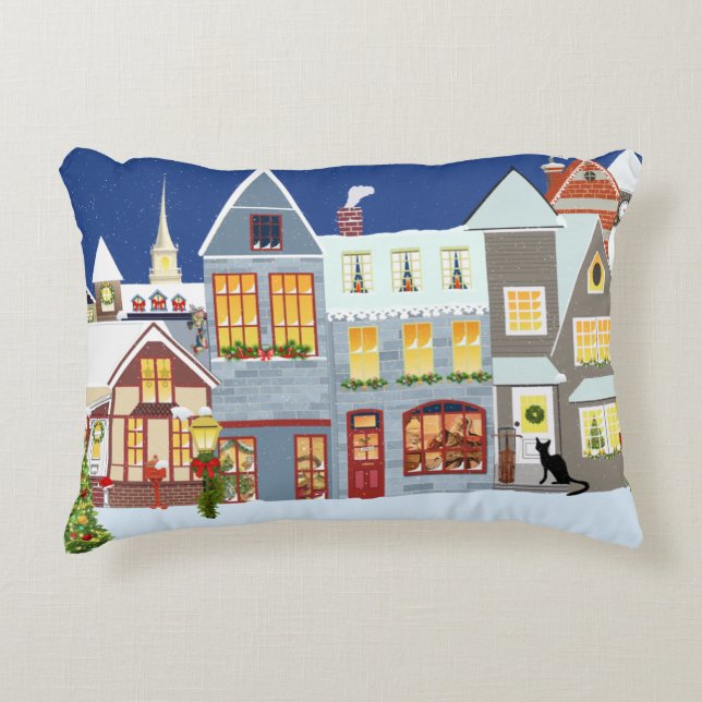 Coussins Décoratifs Village de Noël (Devant)