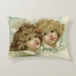 Coussins Décoratifs Vintage Religion, Anges victoriens dans les nuages