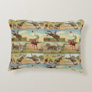 Coussins Décoratifs Vintage Western Rodeo Événements Cowboys Horses Bu