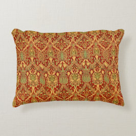 Coussins Décoratifs Vintage William Morris Motif Rouge Turquoise Or