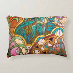 Coussins Décoratifs Vitrail Art nouveau floral