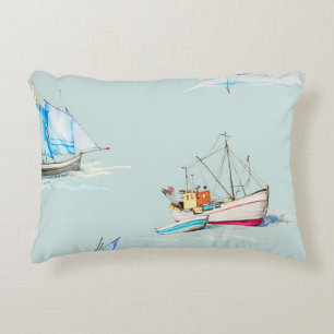 Coussins Décoratifs voile d'aquarelle dessinée à la main illustration
