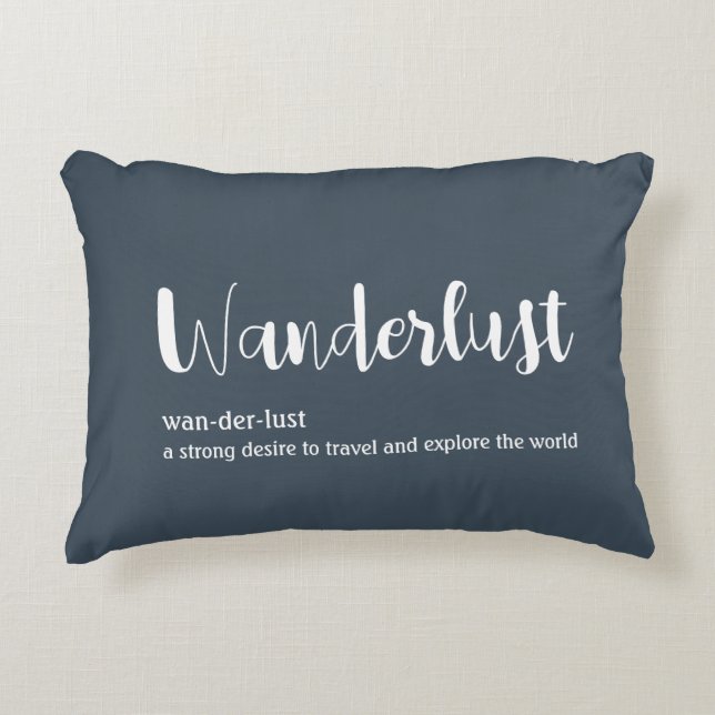 Coussins Décoratifs Wanderlust définition blanc gris bleu couleur (Devant)