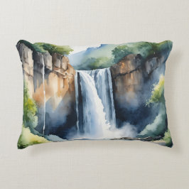 Coussins Décoratifs Watercolor painted waterfall