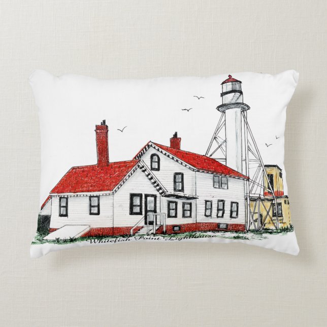 Coussins Décoratifs Whitefish Point Lighthouse Pillow (Devant)