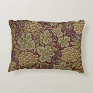 Coussins Décoratifs William Morris Vine Grappe Rouge Vert Art