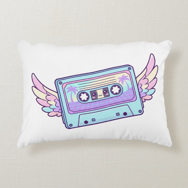 Coussins Décoratifs Winged Retro Cassette (Devant)