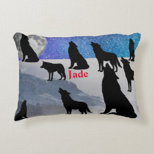 Coussins Décoratifs Wolfpack de nuit étoilée