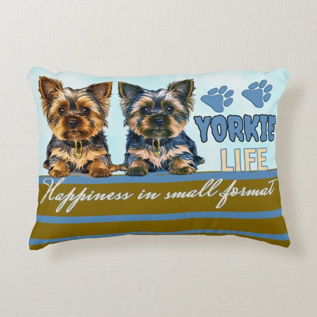 Coussins Décoratifs Yorkie mignonne (Devant)