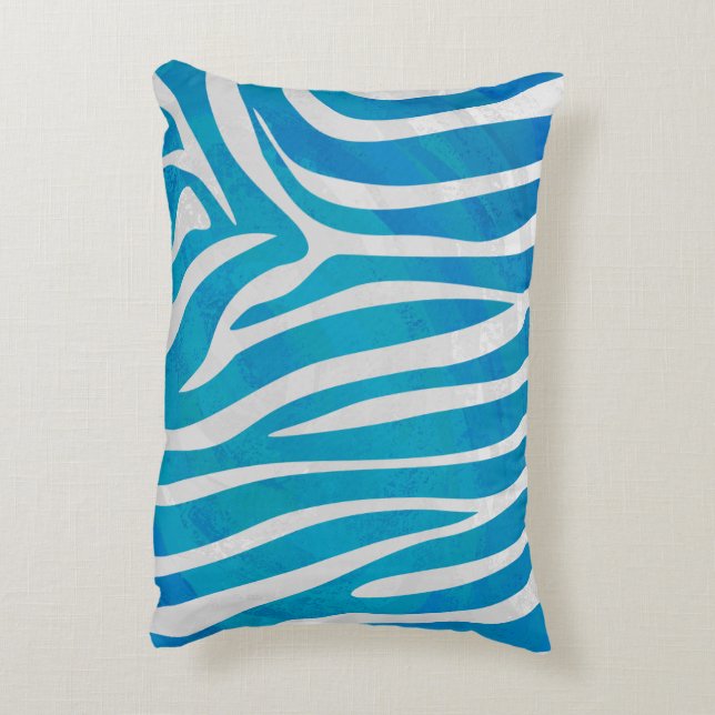 Coussins Décoratifs Zebra Silhouette Bleu et Blanc (Dos(Vertical))