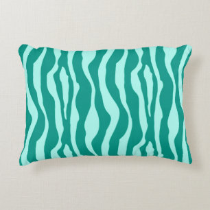 Coussins Décoratifs Zèbre rayures - Turquoise et Aqua