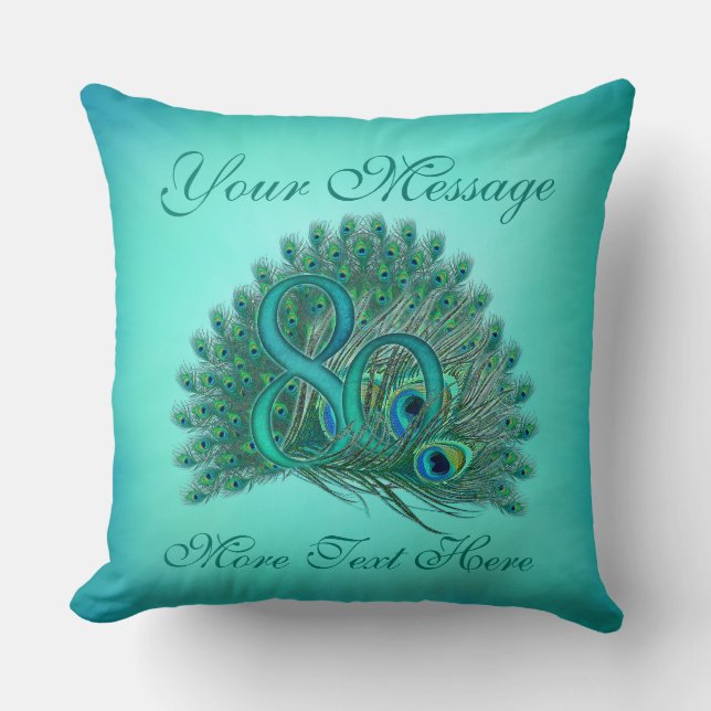 Coussins élégants customisés de l'anniversaire 80 (Recto)