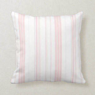 Coussins et coussins à rayures rose et blanc - Ca